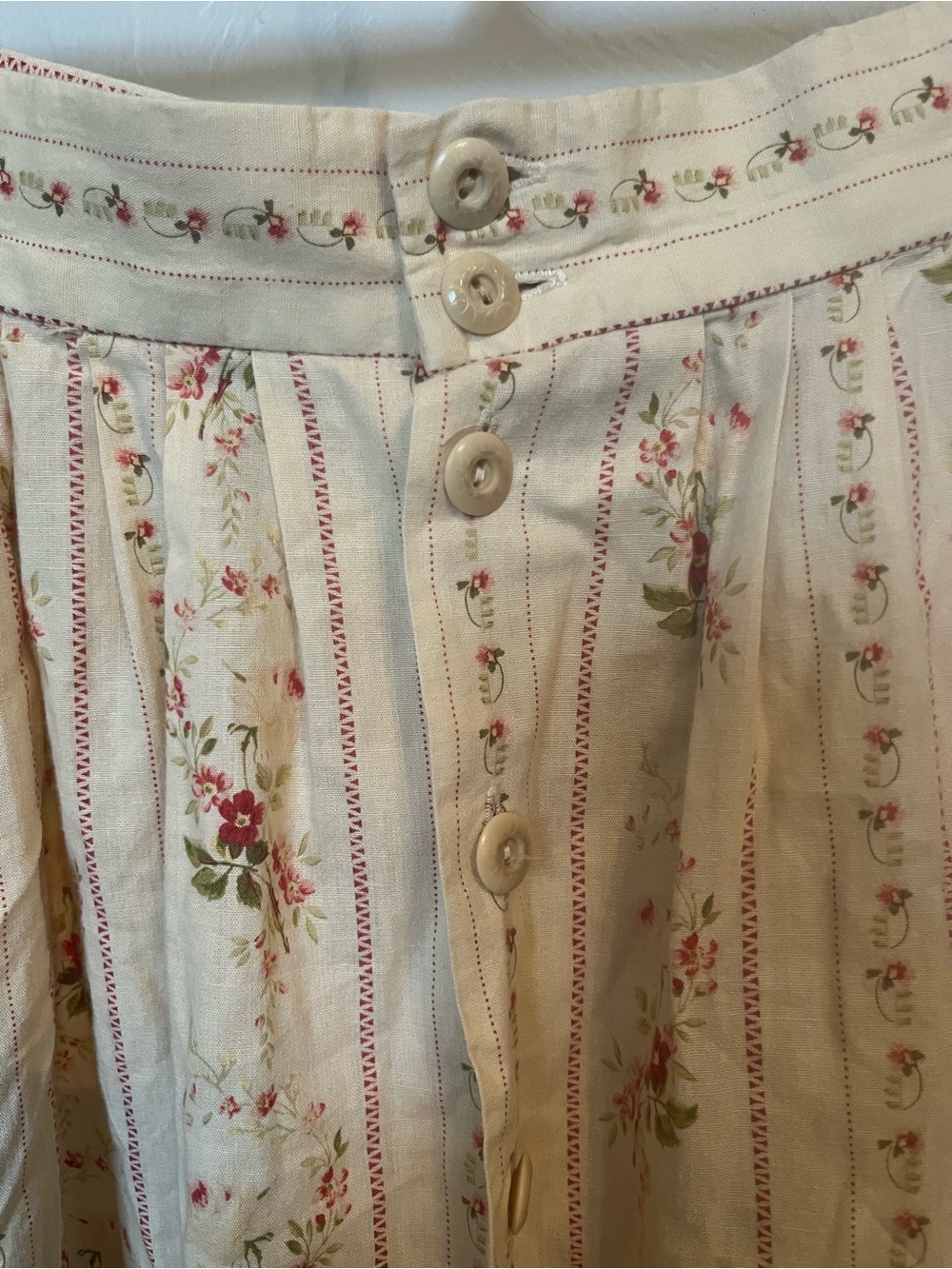 Ralph Lauren Country Vintage Prairie 2pc Set Button Down Shirt Ankle Skirt Sz 4 - Picture 9 of 14